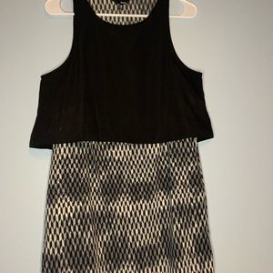 Hurley Summer Dress Black White Layered Print Med